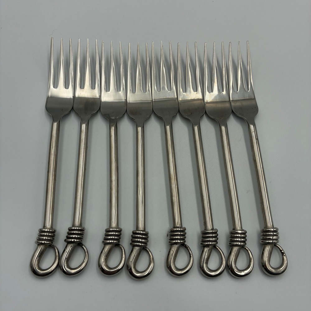 Gourmet Settings Twist and Shout 18/10 Stainless Steel Dinner Forks Set of 8